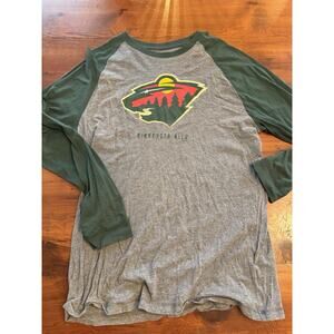 Minnesota Wild Baseball Style Tee Mens Size XL